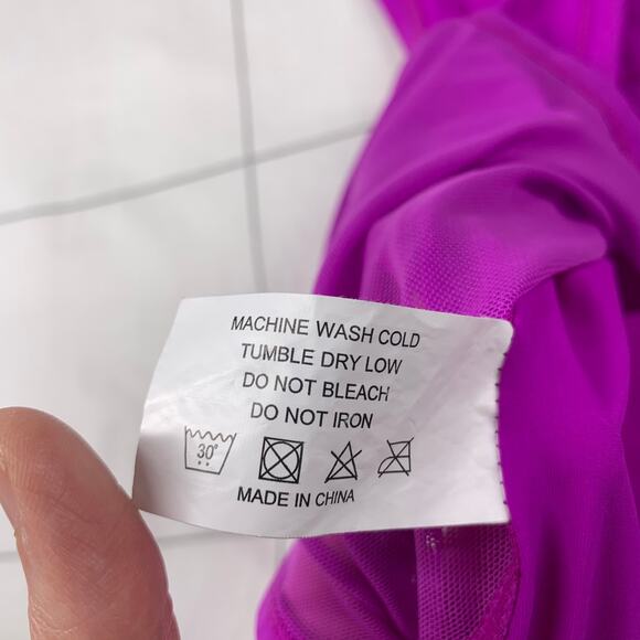 Zyia Active Tank Womens Medium Purple Split Back Open Sheer Tie Athletic Gym Run - Picture 9 of 9